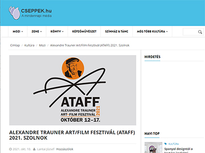 Alexandre Trauner Art/Film Fesztivál (ATAFF) 2021. Szolnok