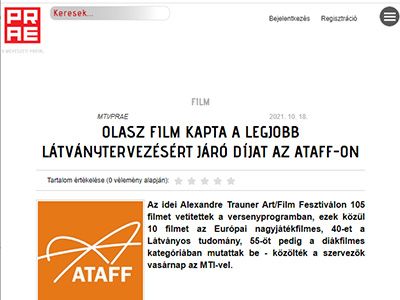 Olasz film kapta a legjobb látványtervezésért járó díjat az ATAFF-on