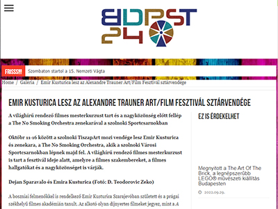 Emir Kusturica lesz az Alexandre Trauner Art/Film Fesztivál sztárvendége