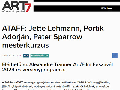 ATAFF: Jette Lehmann, Portik Adorján, Pater Sparrow mesterkurzus