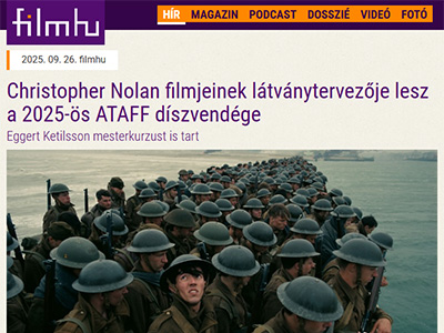 Christopher Nolan filmjeinek látványtervezője lesz a 2025-ös ATAFF díszvendége