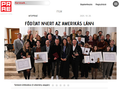 Fődíjat nyert az Amerikás lány