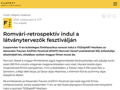 Romvári-retrospektív indul a látványtervezők fesztiválján